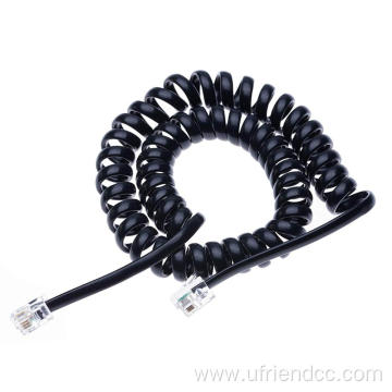 RJ9/RJ11/RJ12 Spiral Flat Coil Accessories Extension Cable